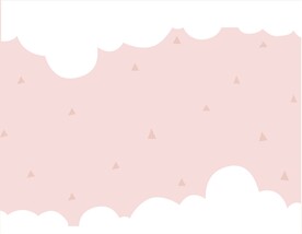 可爱卡通粉色白云几何图形壁画