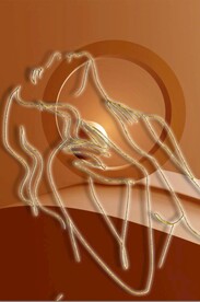 光影抽象发光线条美女装饰画