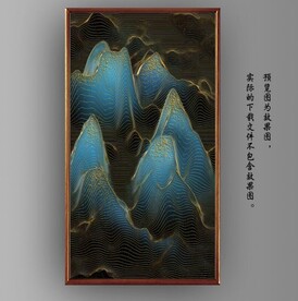 现代风抽象金色山脉装饰画