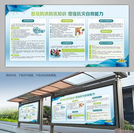 防洪防汛科普知识灯箱海报展架