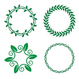 欧式绿色麦穗橄榄枝花藤元素