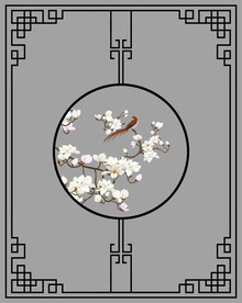 高清分层透明底推拉门打印图