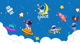 卡通星空宇航员太空人