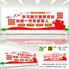 学习践行强军目标军队文化墙