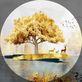 轻奢装饰画 麋鹿