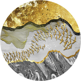 轻奢装饰画 飞鸟 大理石纹