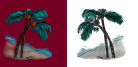 手绘椰子树