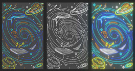 漩涡太空灯饰画