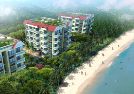 海景多层住宅公寓鸟瞰图