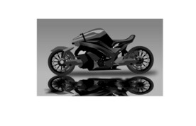 黑色炫酷摩托车矢量图