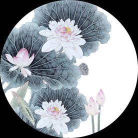 轻奢装饰画 荷花荷叶