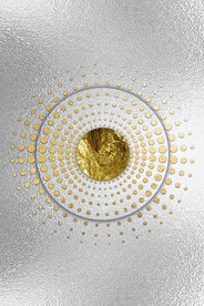 轻奢装饰画 金银圆抽象画