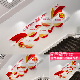 红色物业文化墙