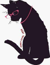 数码裁片卡通眼镜猫