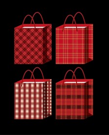 圣诞格子手提袋