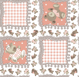 数码娃娃熊卡通几何图