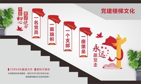 永远跟党走党建楼梯文化