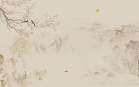 中式山水背景墙