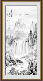 竖幅水墨画
