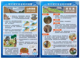 防灾减灾 山体滑坡泥石流 挂图