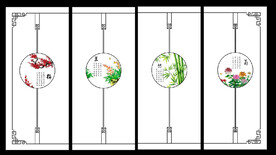 高清分层透明底推拉门打印图