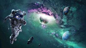 科幻宇宙太空宇航员背景墙