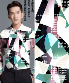 数码印花 男装潮牌几何字母大牌