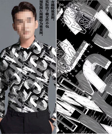数码印花 男装潮牌几何字母大牌
