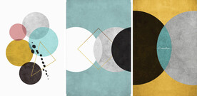 轻奢装饰画 几何图形 三联画