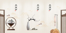 装饰画 三联画 中国结