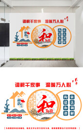 调解室文化墙设计