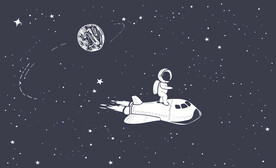 卡通儿童星球宇航员五角星星壁画