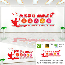 快乐学习文化墙