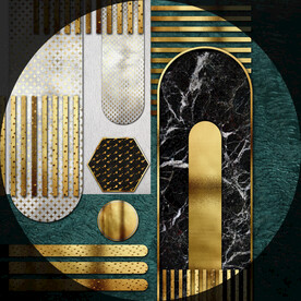 轻奢装饰画 几何圆形抽象图