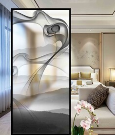 高清分层透明底屏风玻璃打印图