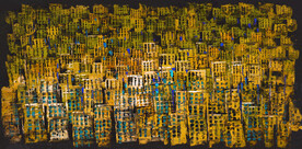 轻奢装饰画 抽象金色方块