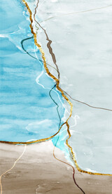 轻奢装饰画 蓝色抽象油画