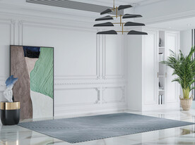 美式欧式客厅空场景