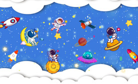 卡通星空儿童房宇航员
