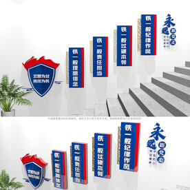 四个铁一般公安铁军楼梯文化墙