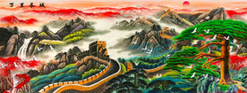 迎客松长城装饰画