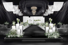 白绿韩式布艺吊顶婚礼