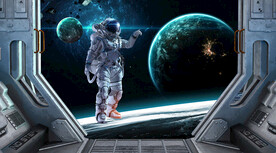 星球宇航员背景墙