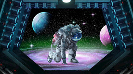 宇宙星球宇航员背景墙