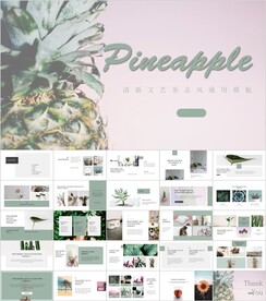 文艺杂志风通用PPT模板素材