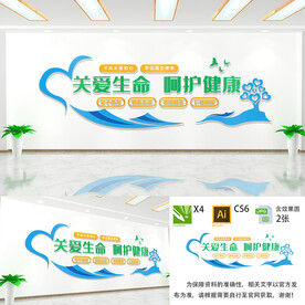 关爱生命呵护健康文化墙