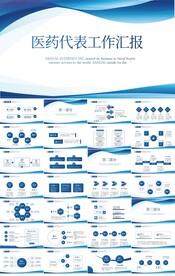 蓝色医疗医药代表工作汇报PPT