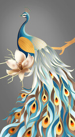 轻奢装饰画 孔雀