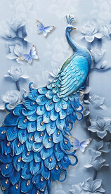 轻奢装饰画 孔雀