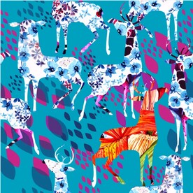 印象派鹿ai手绘线稿图